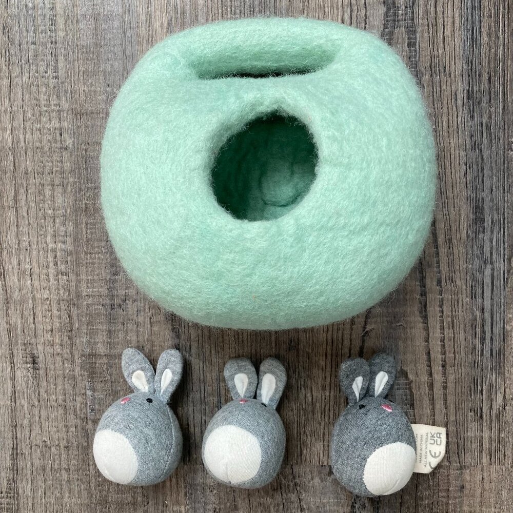 Lovevery Bunnies in a Felt Burrow